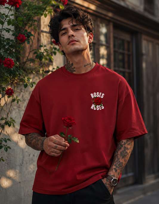 Rose Floral Graphic Terry Oversized Tee