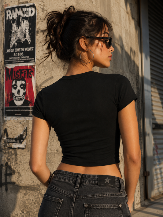Grunge Wings Gen Z Essential Cropped Baby Tee