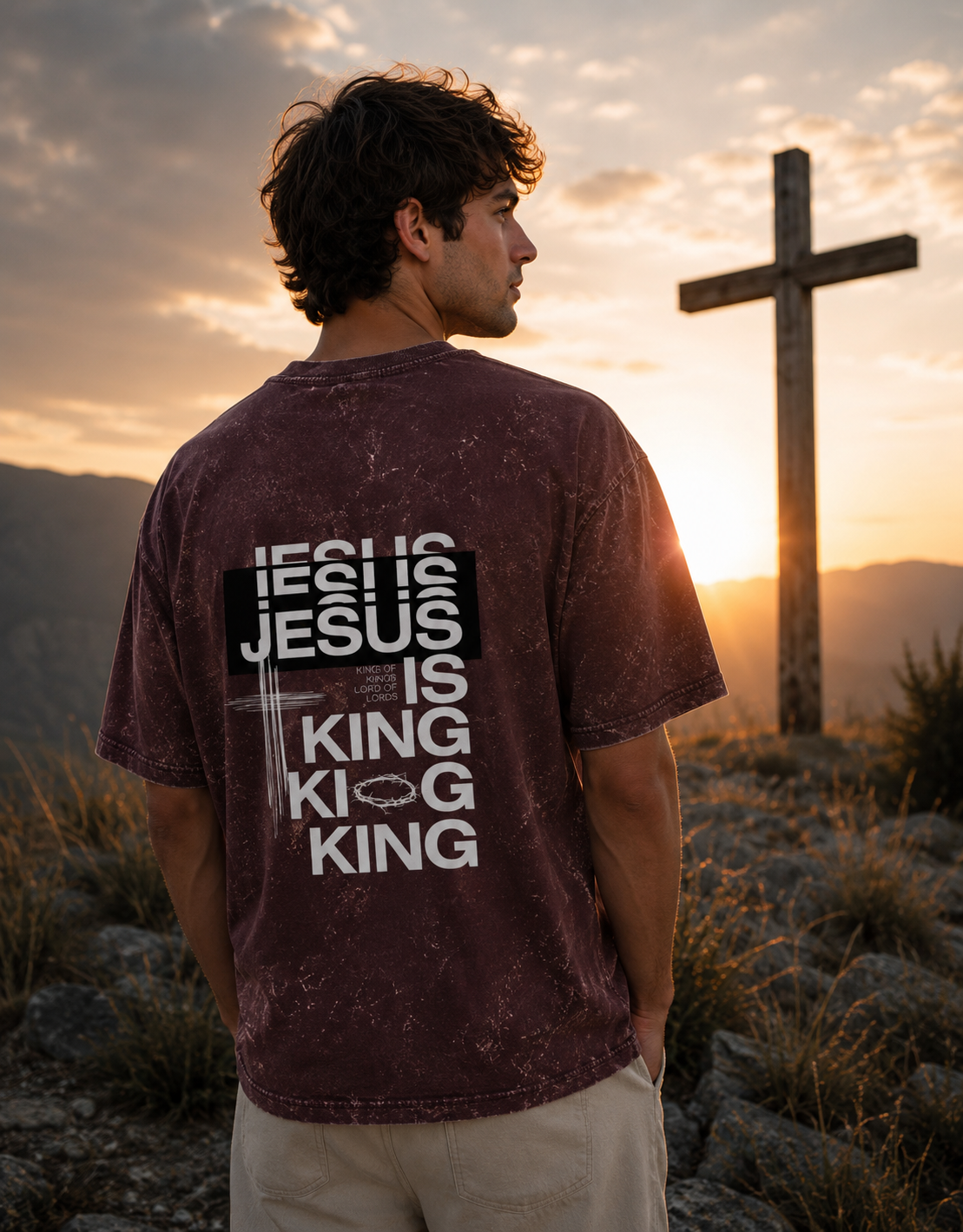 Jesus Is King: Acid Washed Oversized T-Shirt