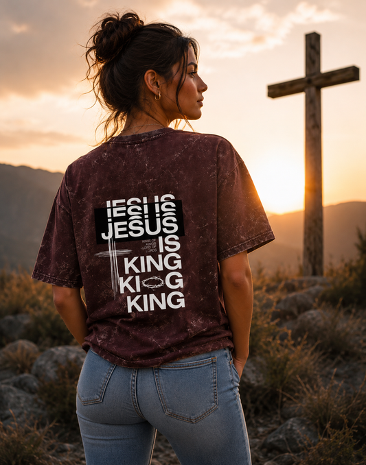 Jesus Is King: Acid Washed Oversized T-Shirt