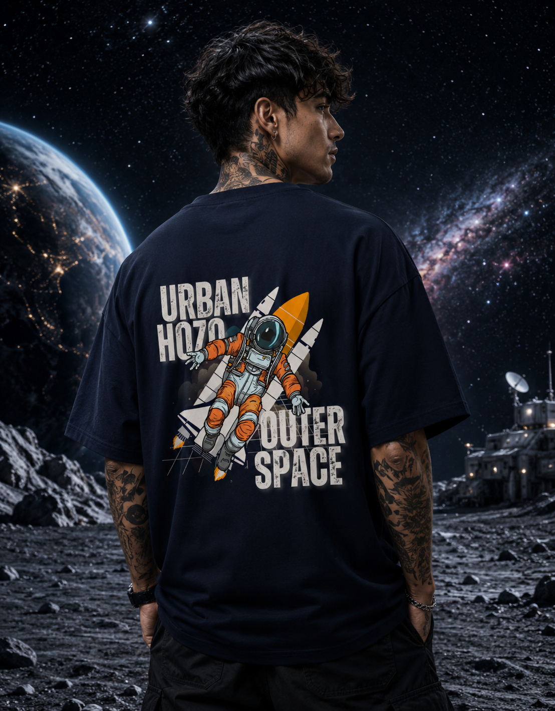 Outer Space Graphic Terry Oversized Tee