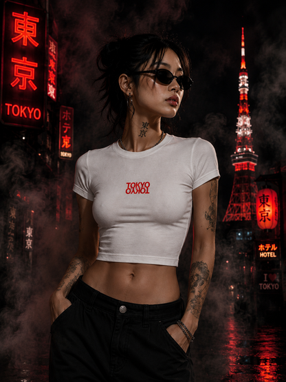 Tokyo Japan Red Typography Baby Tee