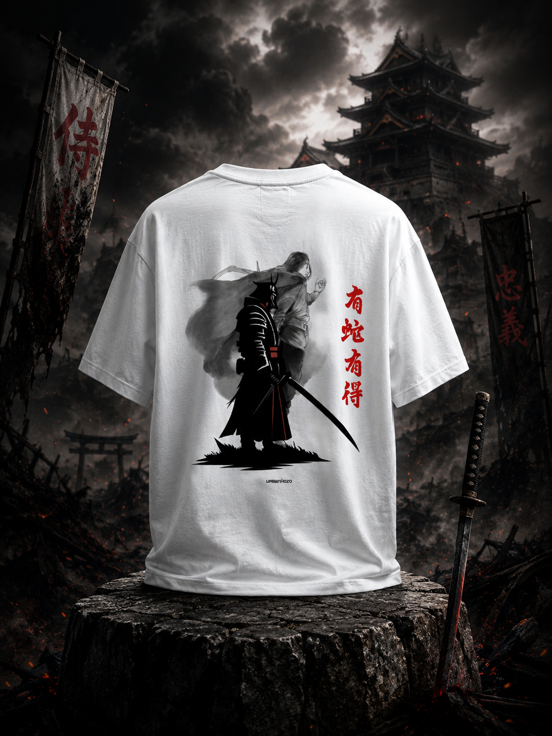 "Ronin Samurai": Premium Unisex Graphic Oversized T-Shirt