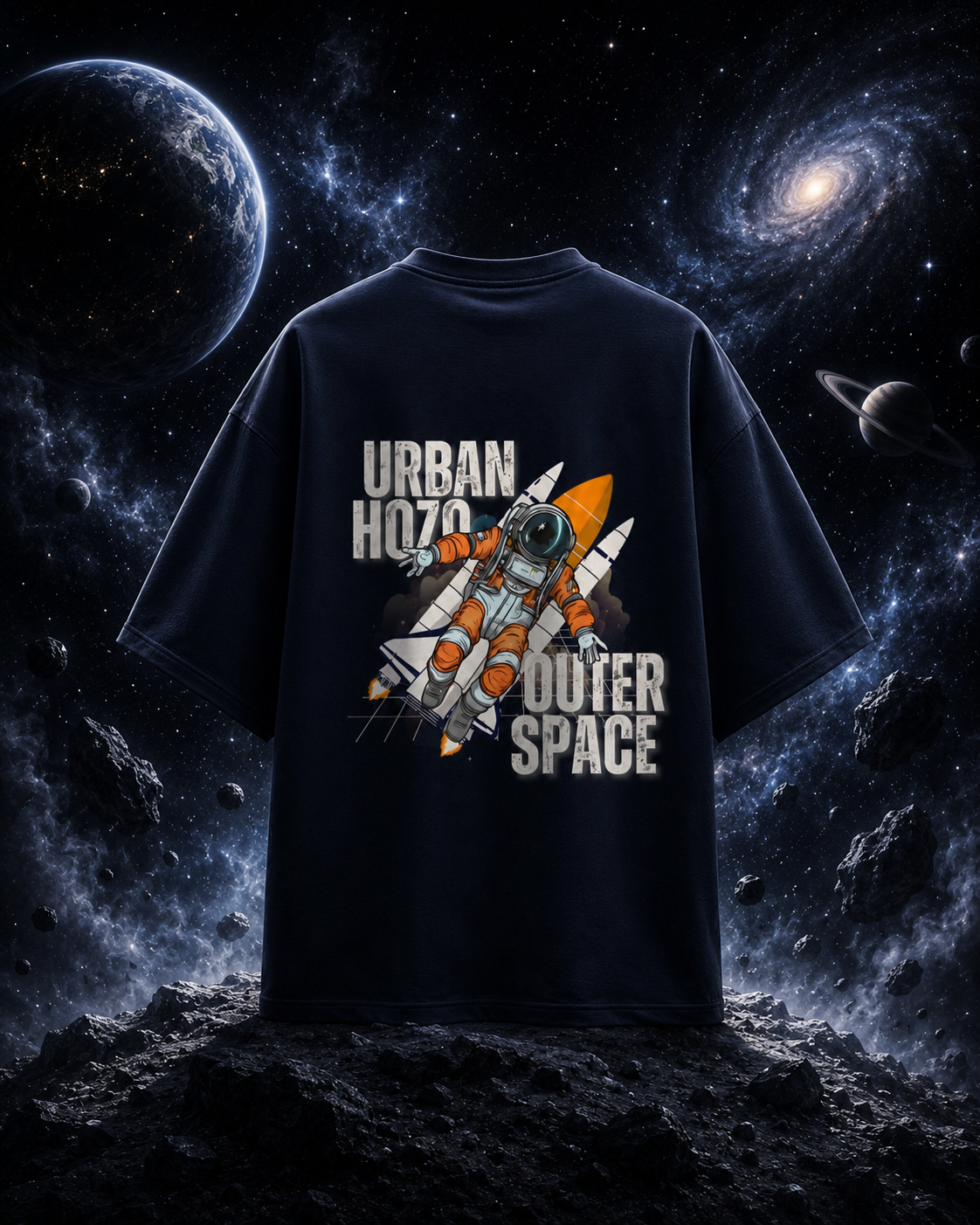 Outer Space: Premium Unisex Graphic Oversized T-Shirt