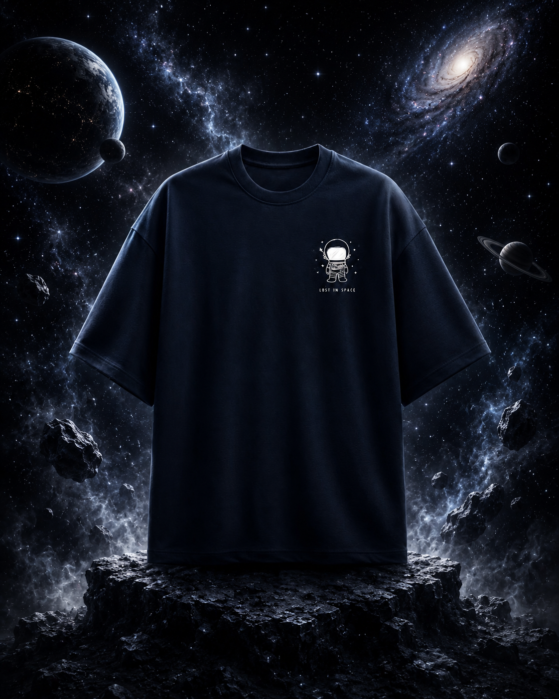 Outer Space: Premium Unisex Graphic Oversized T-Shirt