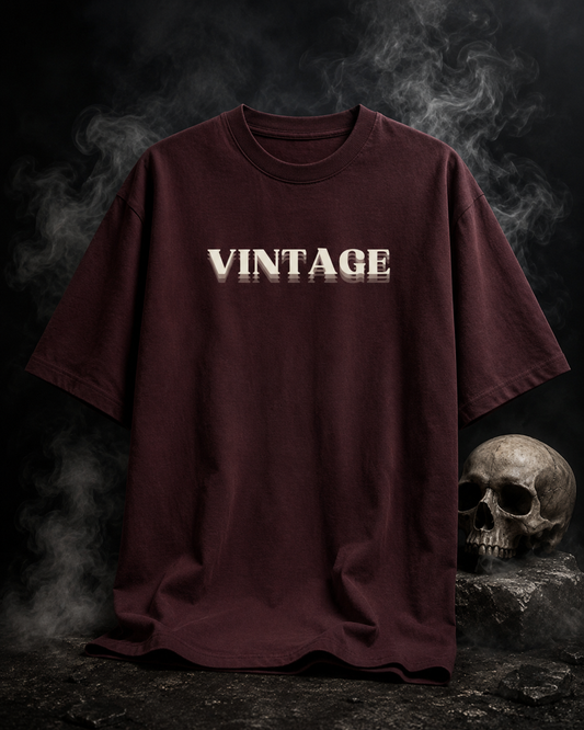 Vintage Skull Floral: Premium Unisex Graphic Oversized T-Shirt