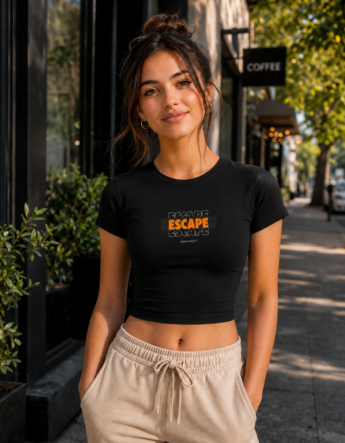 "Escape Reality" Graphic Baby Tee - Cotton Stretch