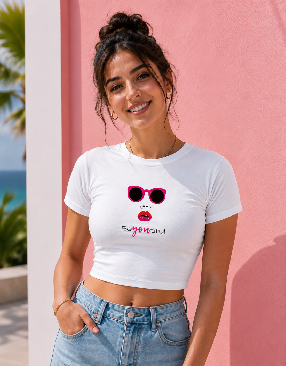 BeYoutiful Graphic Baby Tee - Cotton Stretch