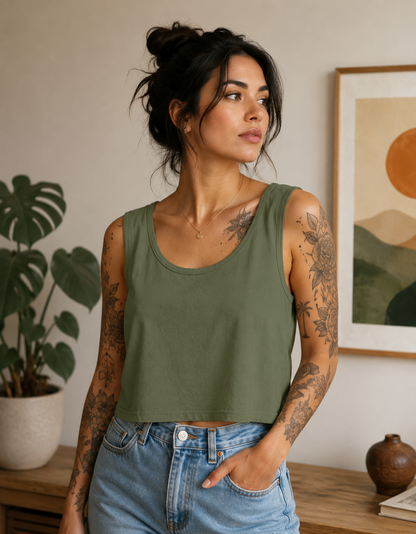 Crew Neck Crop Tank