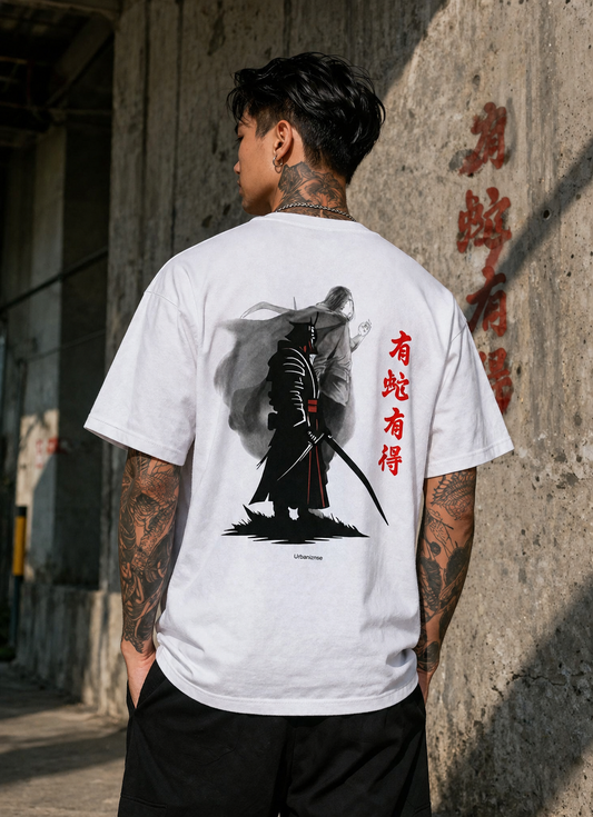 "Ronin Samurai" Graphic Oversized T-Shirt – Heavyweight Cotton