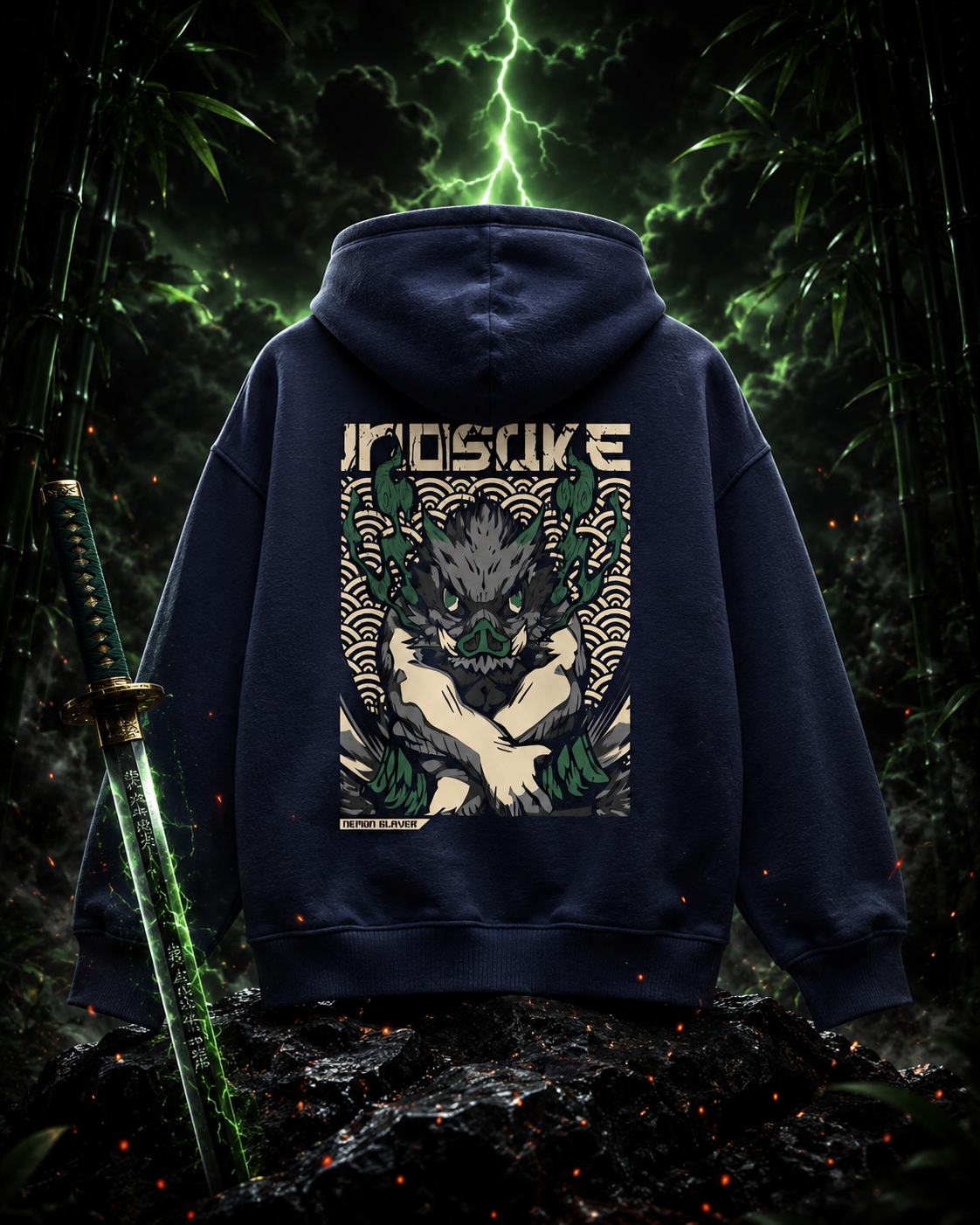 "Inosuke Hashibira" Unisex Oversized Hoodie