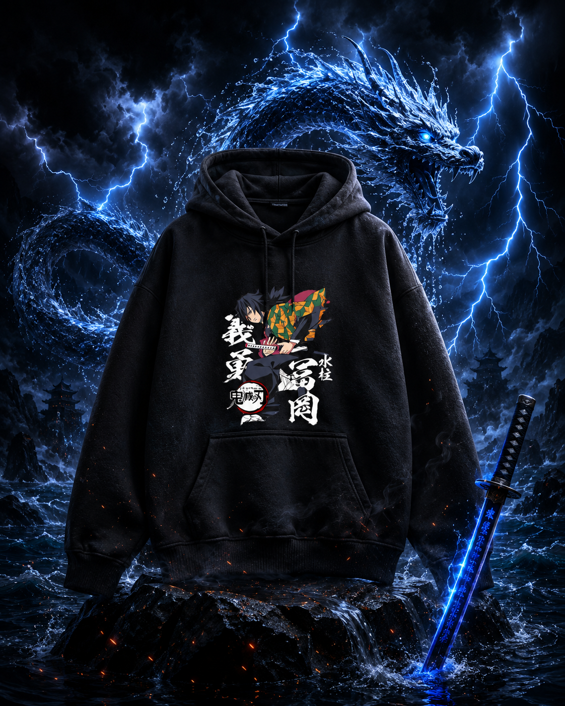 "Giyu Tomioka" Unisex Oversized Hoodie