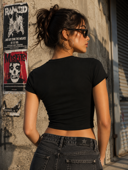 Grunge Wings Gen Z Essential Cropped Baby Tee