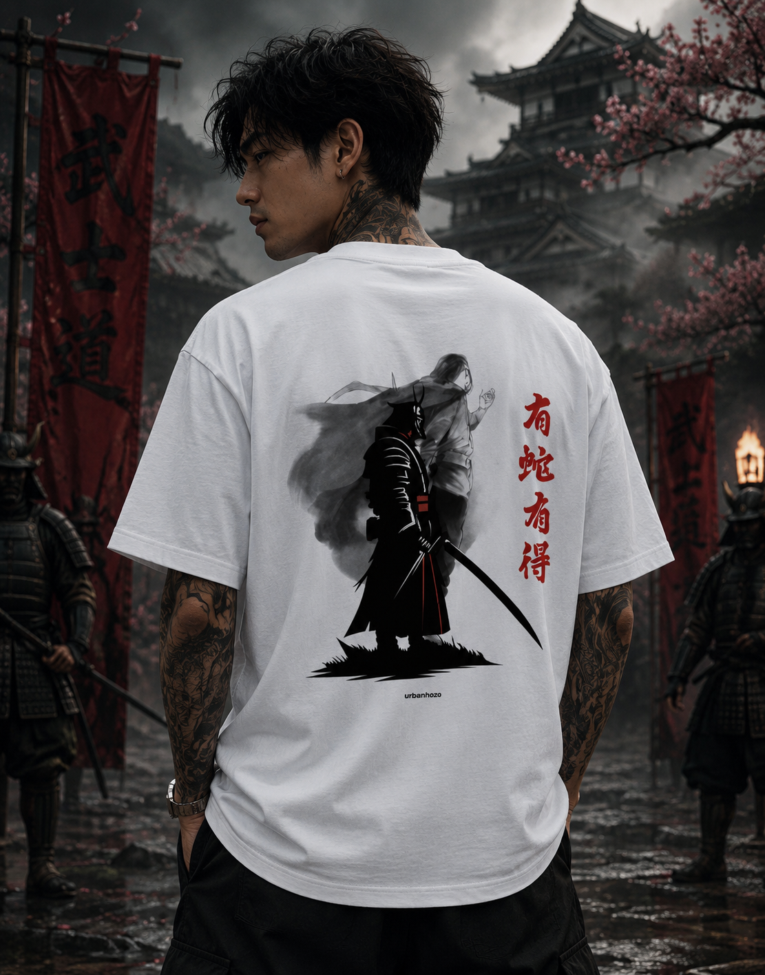 "Ronin Samurai" Graphic Oversized T-Shirt – Heavyweight Cotton