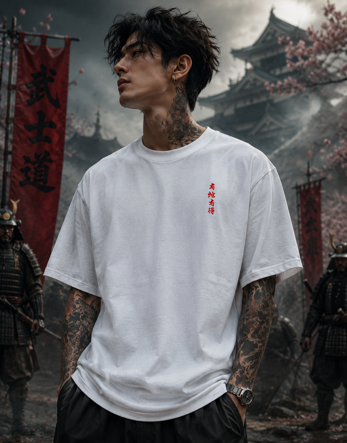 "Ronin Samurai" Graphic Oversized T-Shirt – Heavyweight Cotton