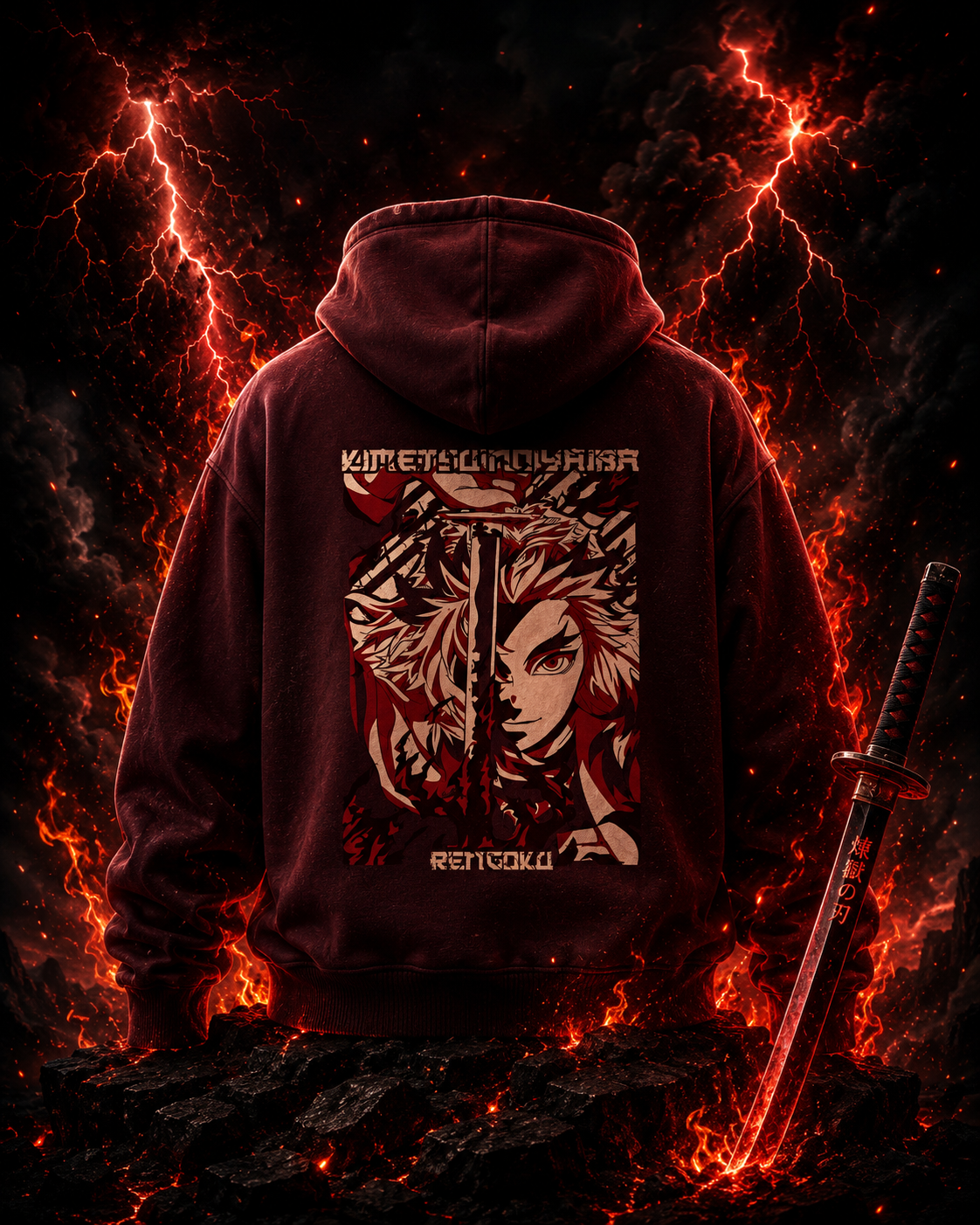 "Kyōjurō Rengoku" Unisex Oversized Hoodie