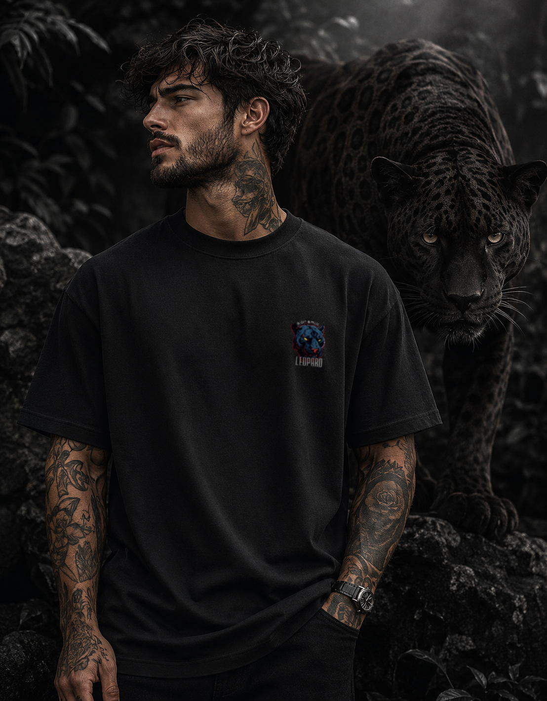 Shadow Leopard Oversized Classic T-Shirt